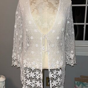 White Crochet Cardigan